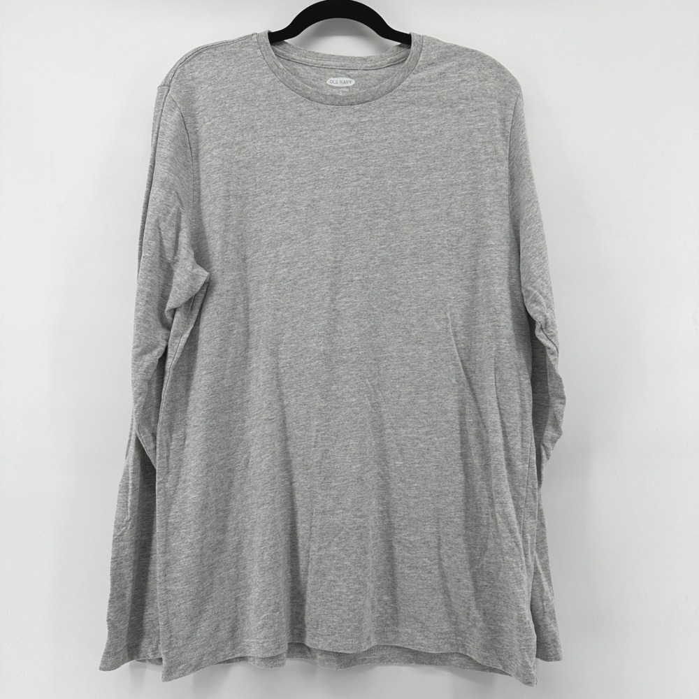 Old Navy Mens Soft Washed Long Sleeve Layering Tee Light Grey M S/611203-00
